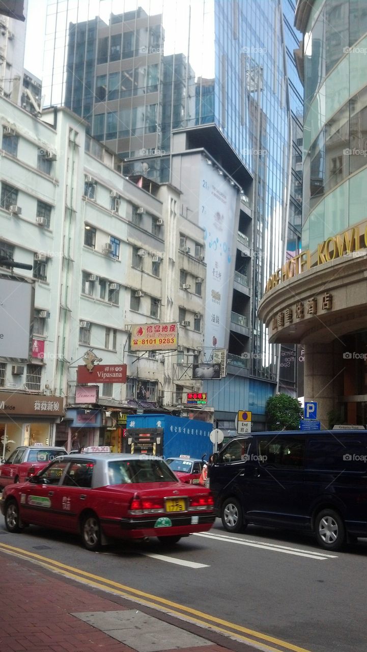 Busy street, Hong Kong.