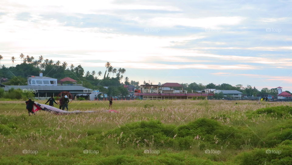Paragliding on the Malalayang beach . . .