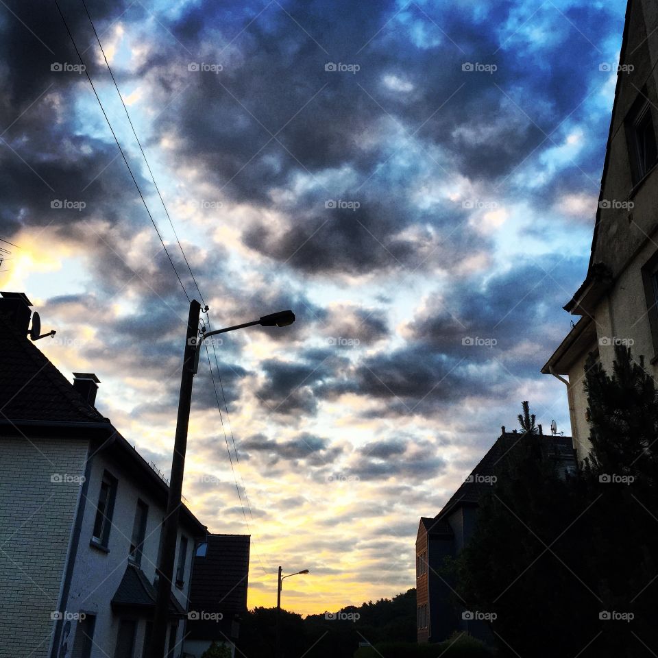 Sunrise. Clouds in Germany