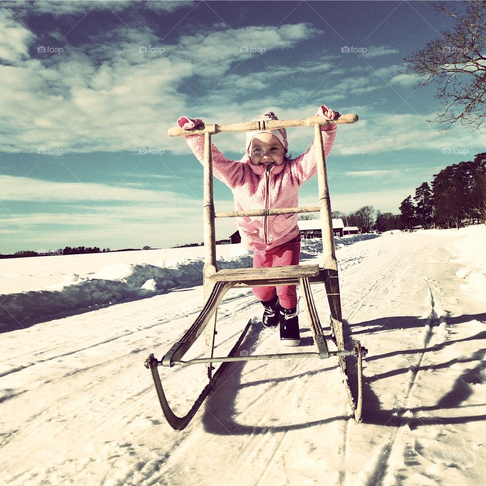 Happy kick-sled. Happy kick-sled in Sweden 