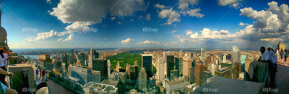 on the rock. central park from the top of the rock