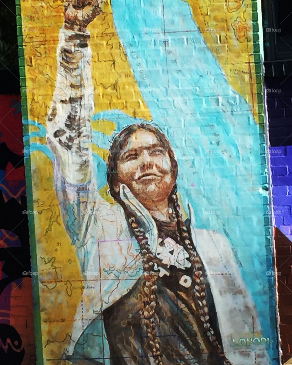 Native American woman, empowerment #nycstreetart #streetart #nyc 