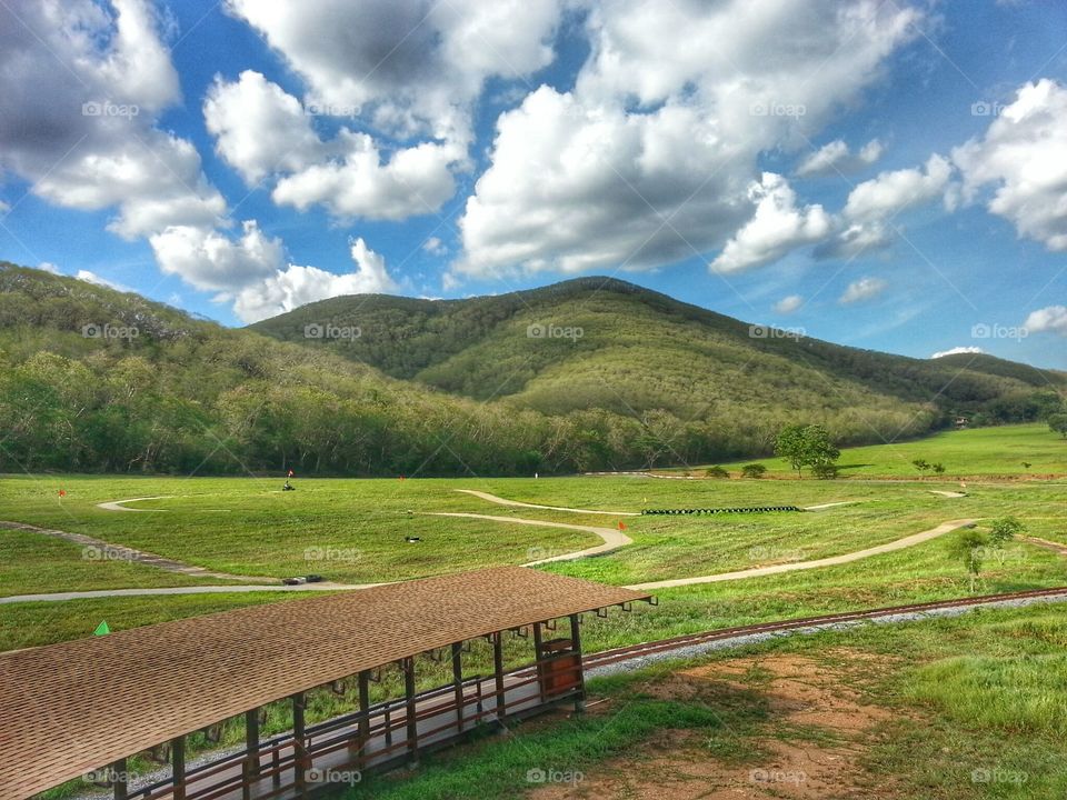 field and moutain. on my trip