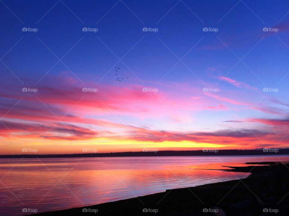 Seattle Spring Sunset. A gorgeous sunset in Normandy Park (March 2014).