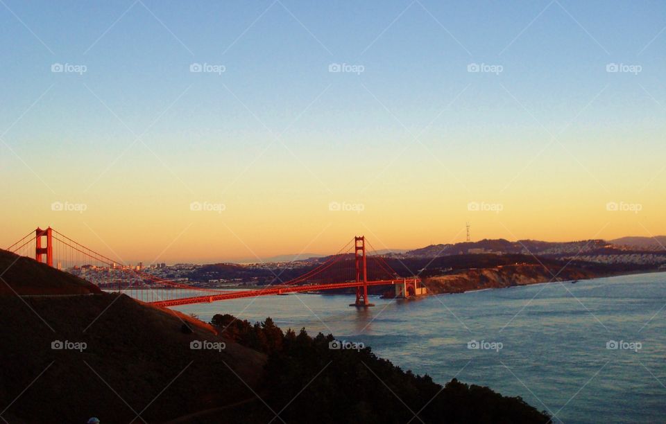 Sunset golden gate bridge