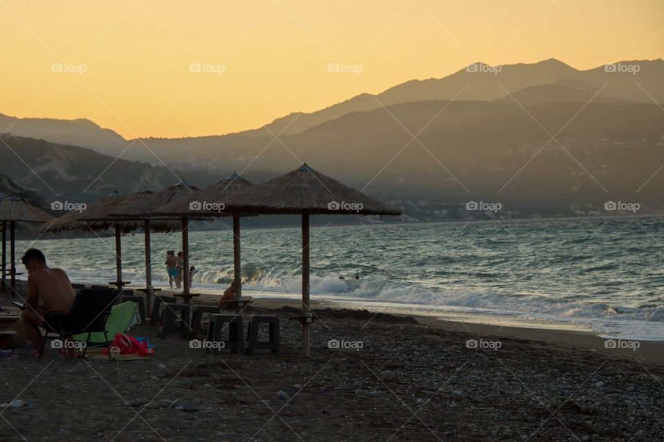 Golden hour by the beach