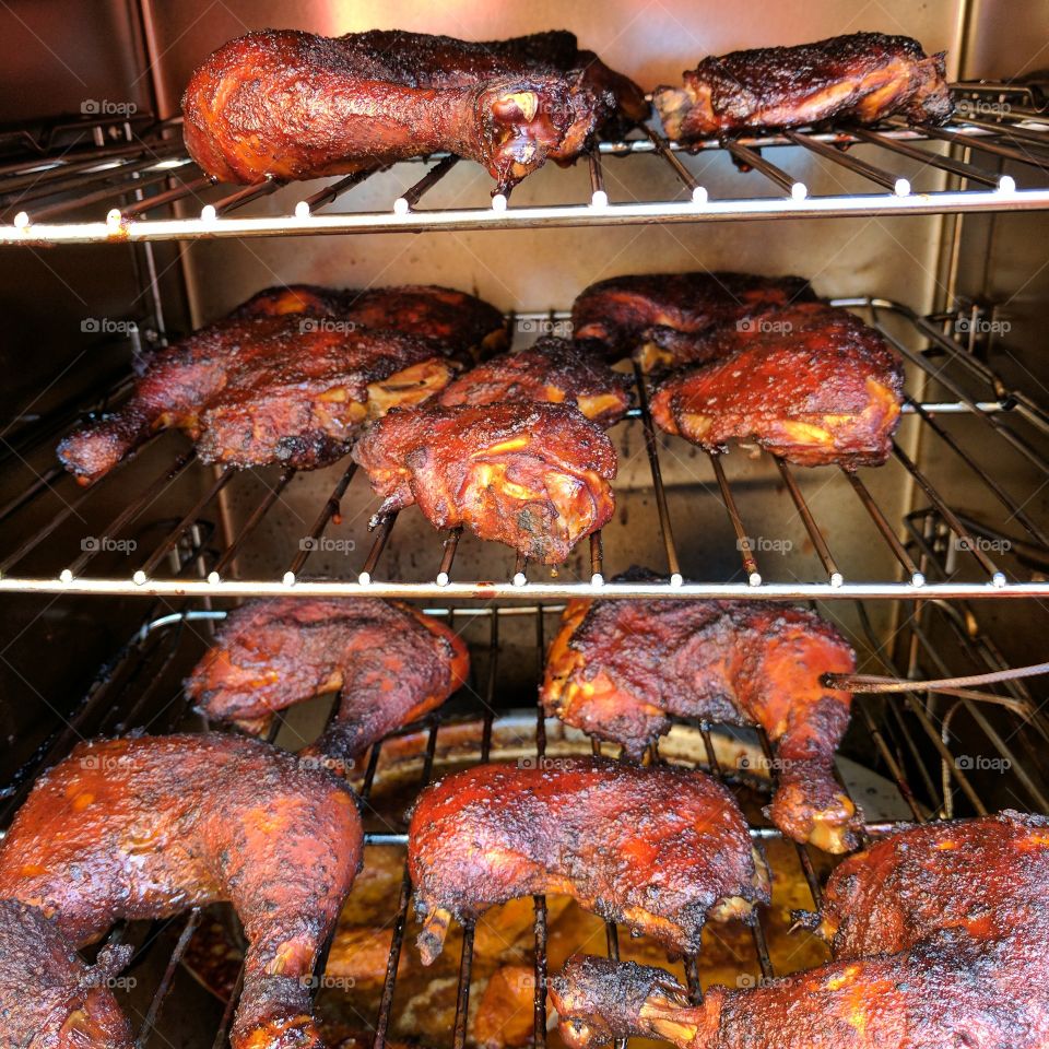Close-up of barbecue chicken