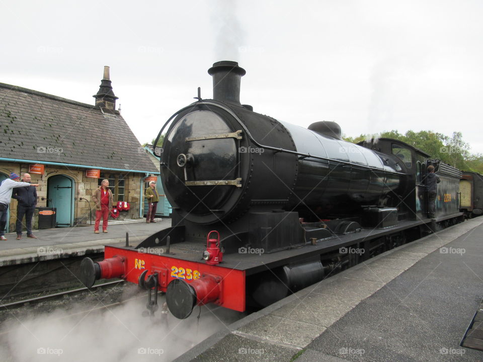 Steam train at Grosmont railway north yorkshire