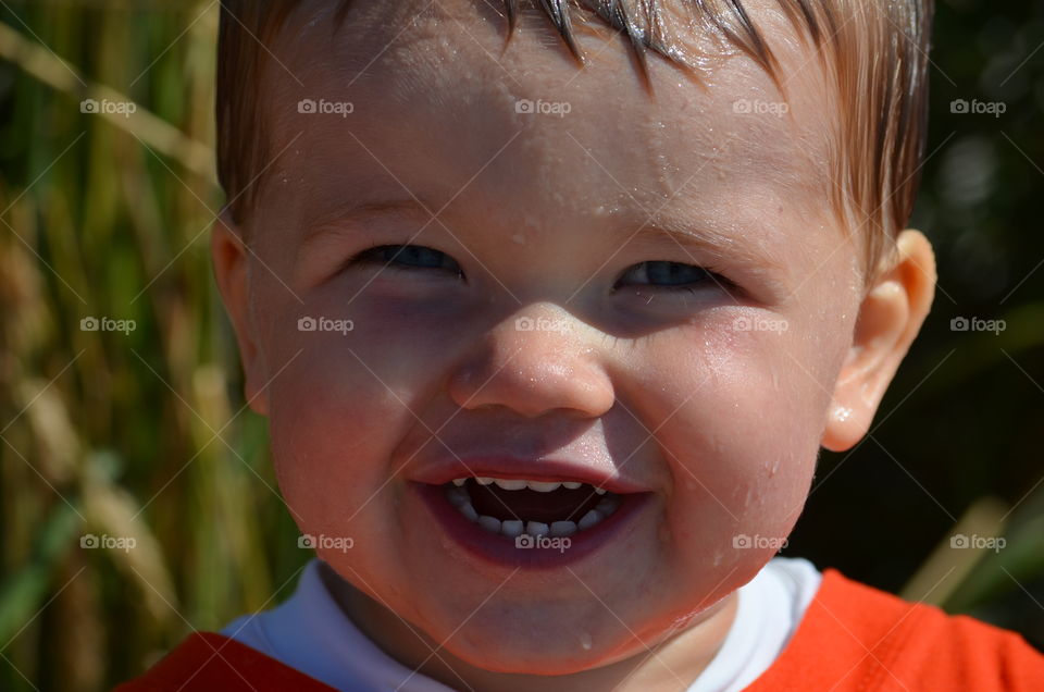Close-up of smiling cute baby