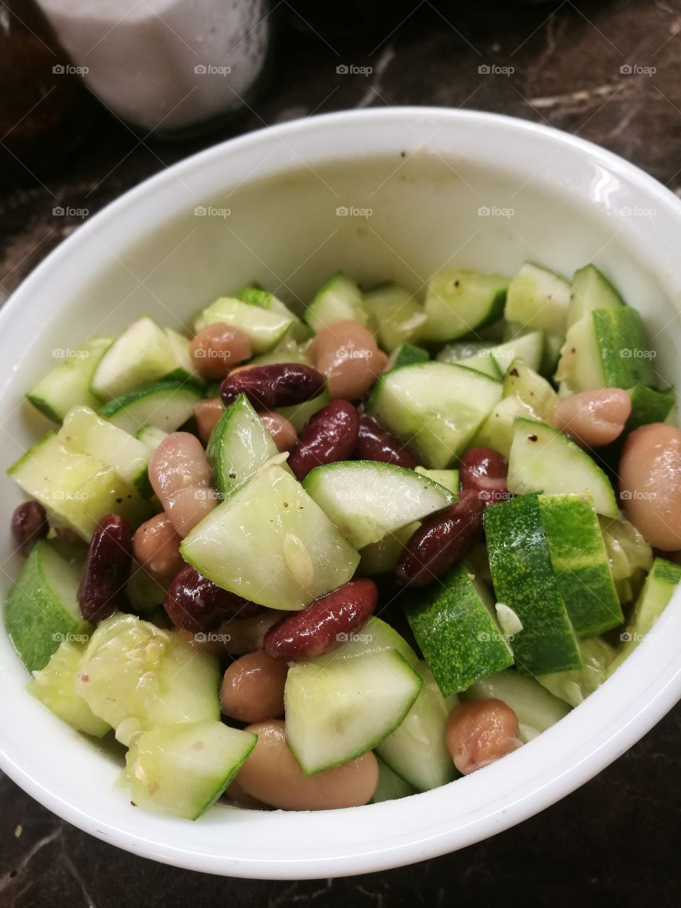 High angle view of food in bowl