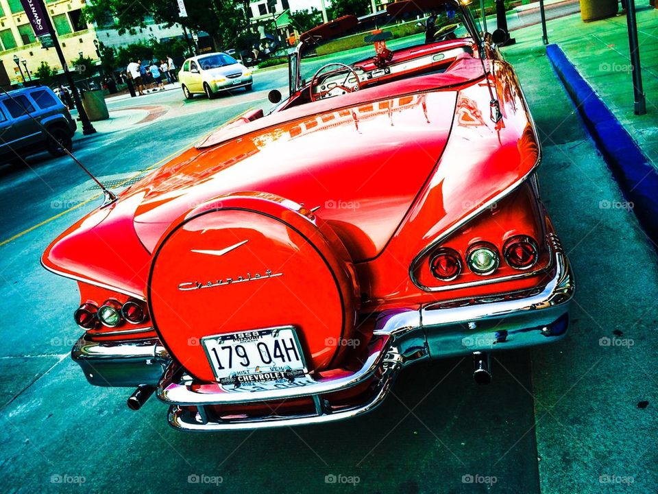 Vintage Chevy rearview