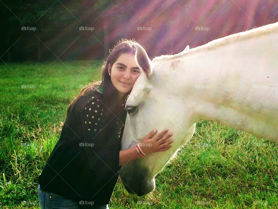 Girl and her horse, beautiful friendship