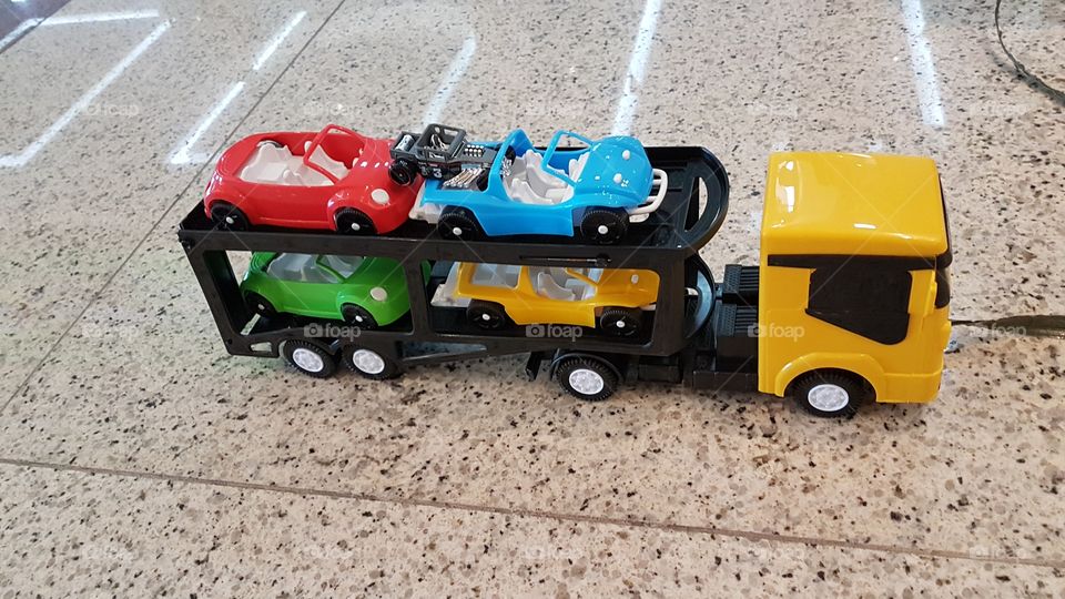 cars on truck