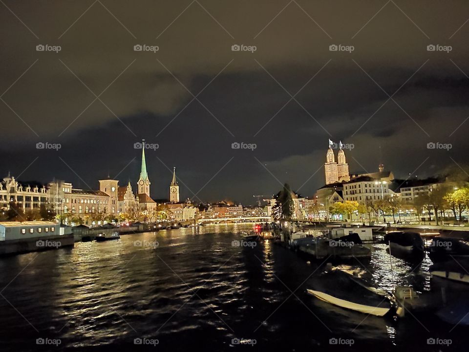 Zurich Switzerland by night