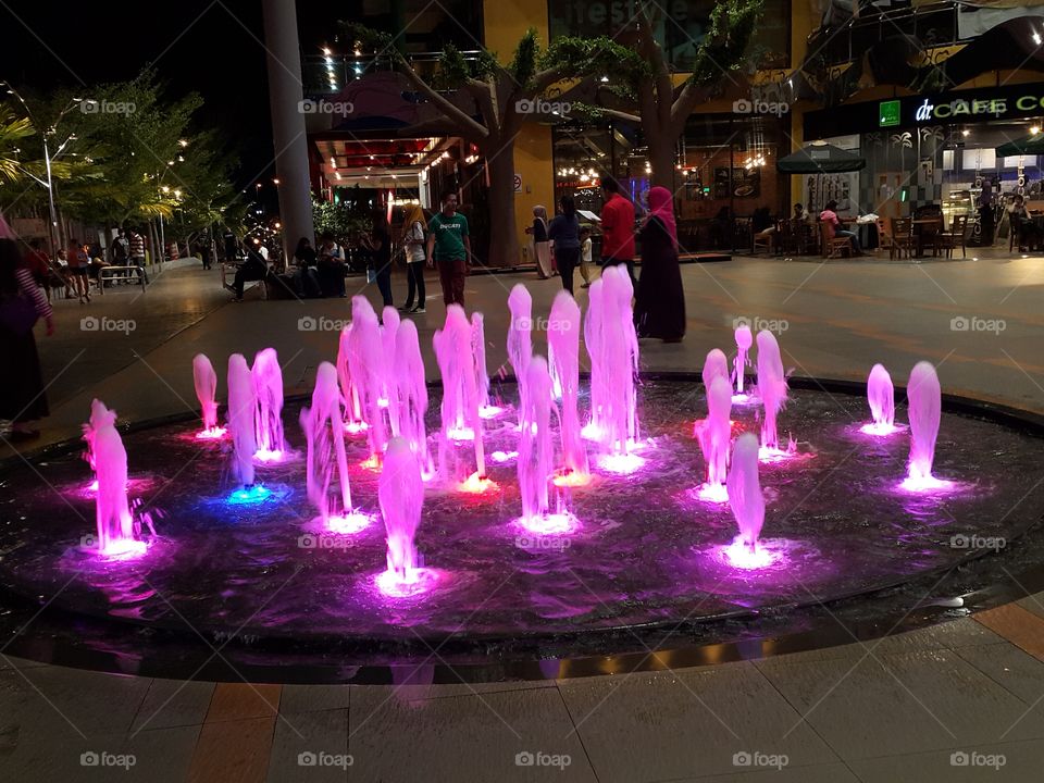 Fountain at Palm Mall Malaysia in pink