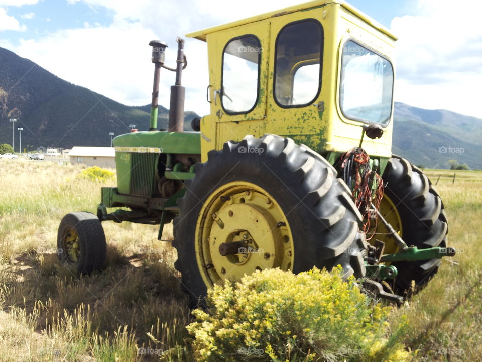 Old Tractor. Taken in New Mexico at the base of the Sangre de Cristo range.