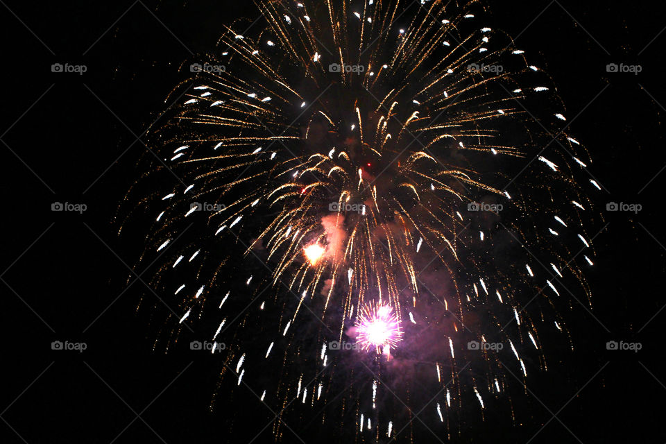 Fireworks, holiday, lights, flicker, splash, celebration, joy, sky, black sky, bright lights against the black sky, night, summer, night sky,
Bright lights of the salute against the black sky