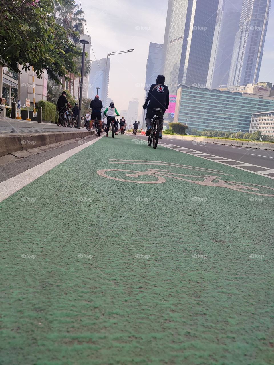 Bike path in Thamrin area, Central Jakarta