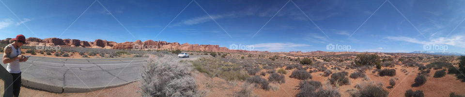 Utah desert Plateaus blue sky red rock beauty all around 