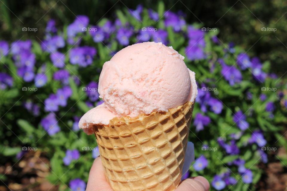 enjoying ice cream cone