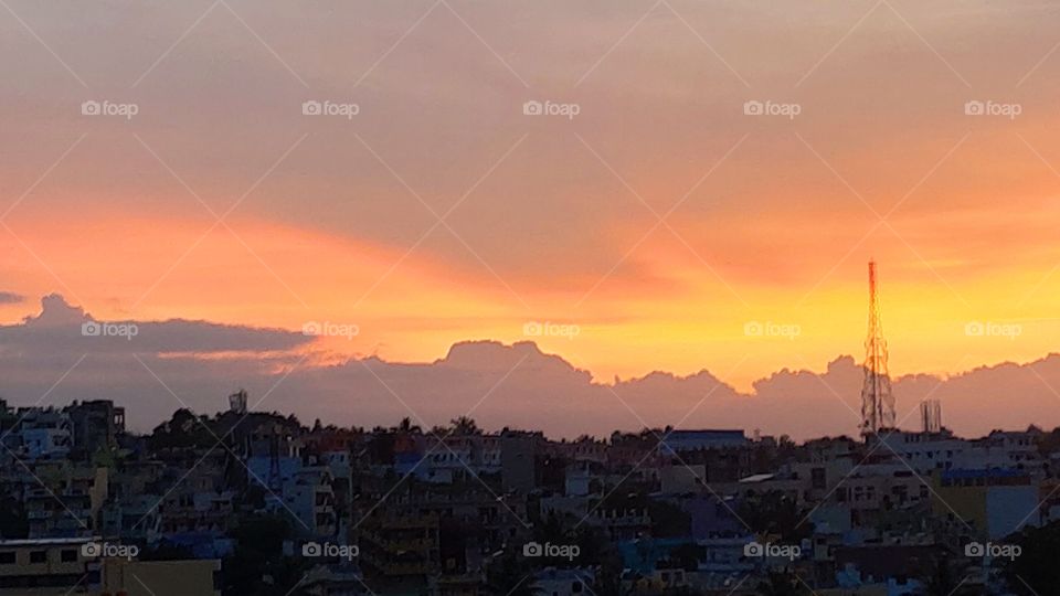 Stunning sunset has put the sky on fire