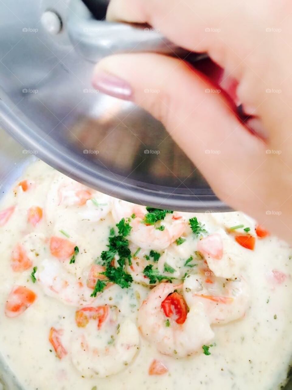 Shrimp cream sauce 