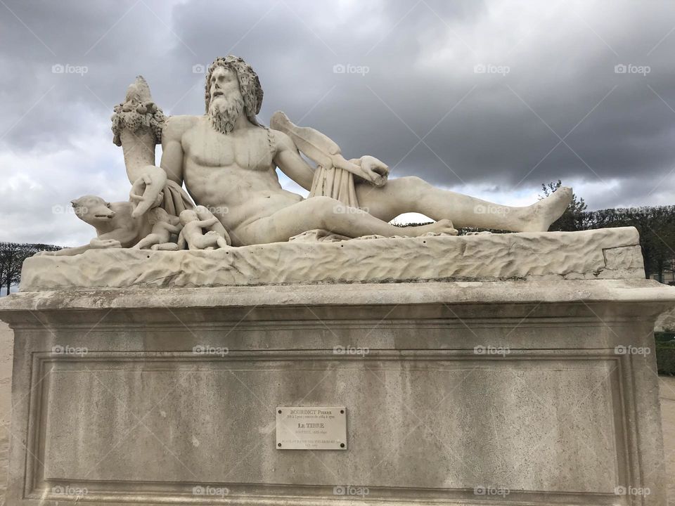 Statues on display in Paris