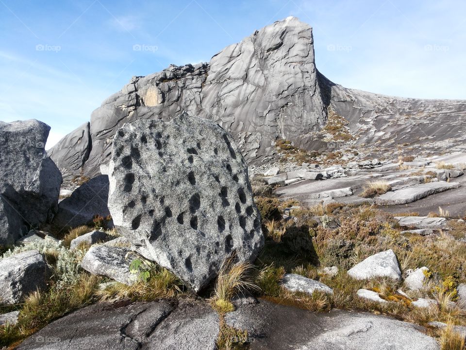 wired rock at the top mount kinabalu,its look like a comet.location,north borneo(sabah)