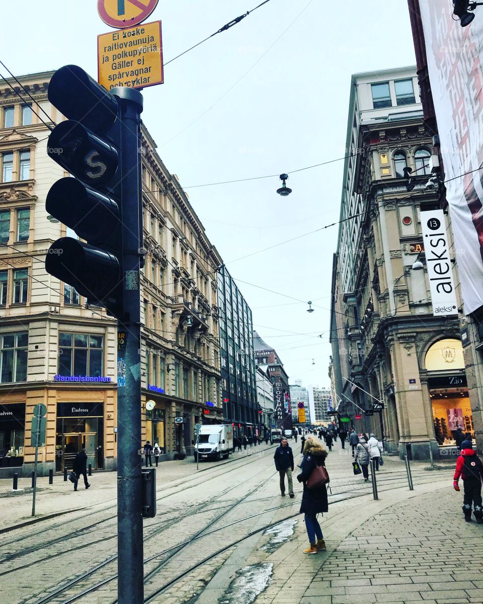 Mannerheim Avenue, or Mannerheimintie, (finn Mannerheimintie, Swede Mannerheimvägen) is one of the main streets of Helsinki, the capital of Finland. Morning Helsinki. In search of a cafe for breakfast.Helsinki.Suomi . Finland 🇫🇮