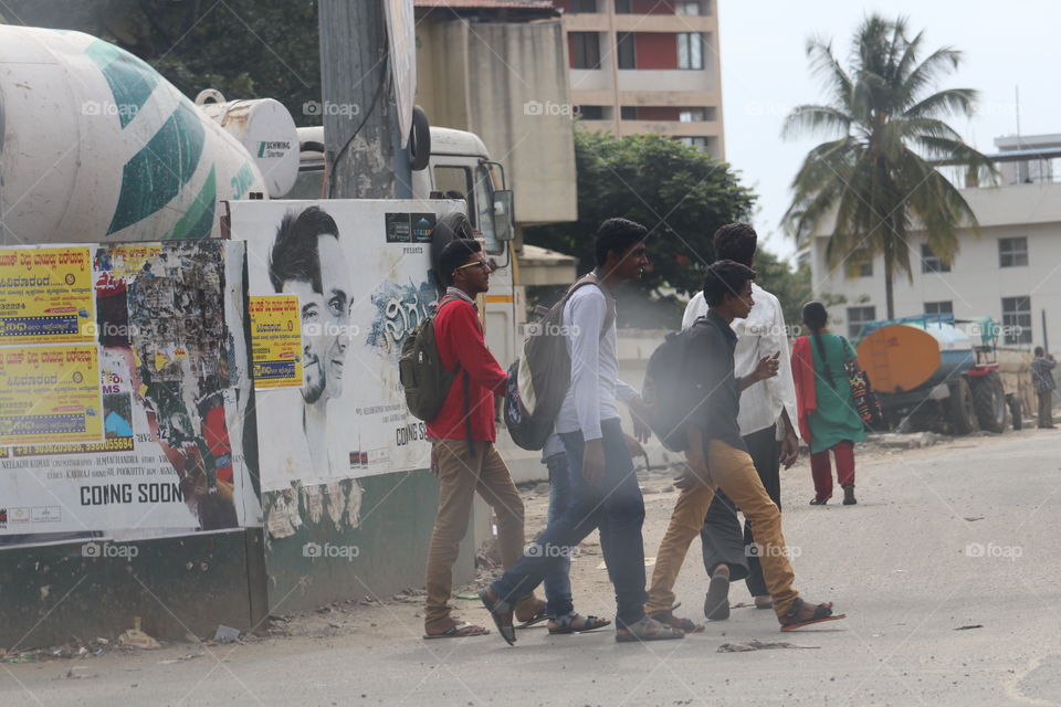 walking on the street