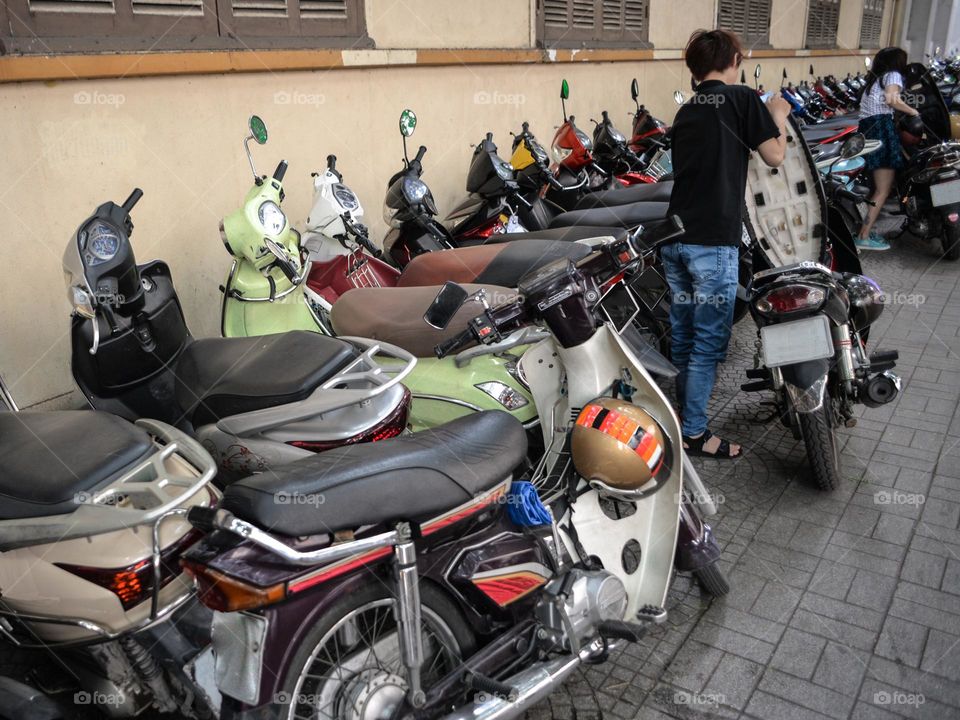 Saigon scooters parking area