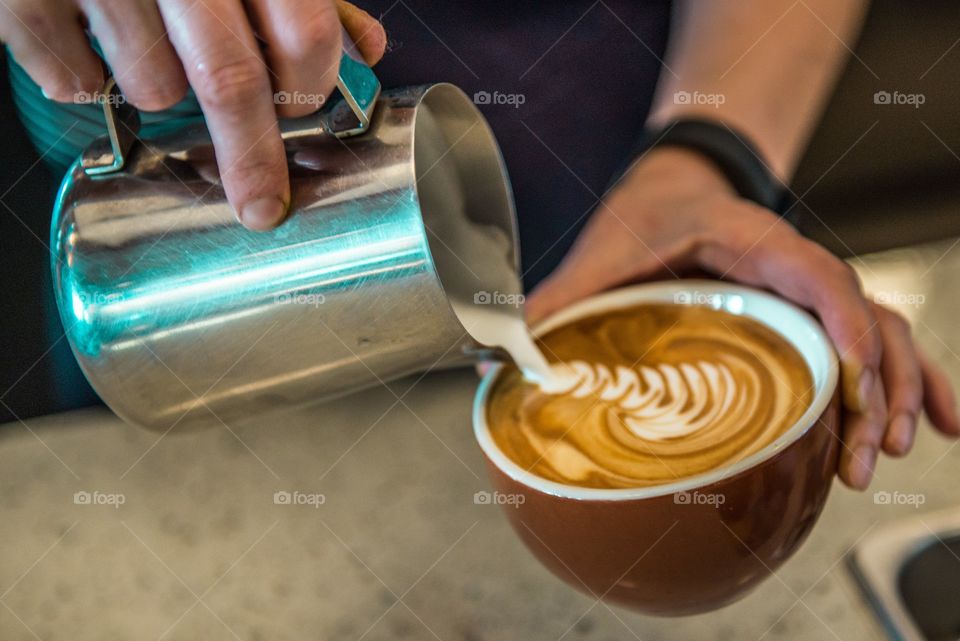 Person making coffee