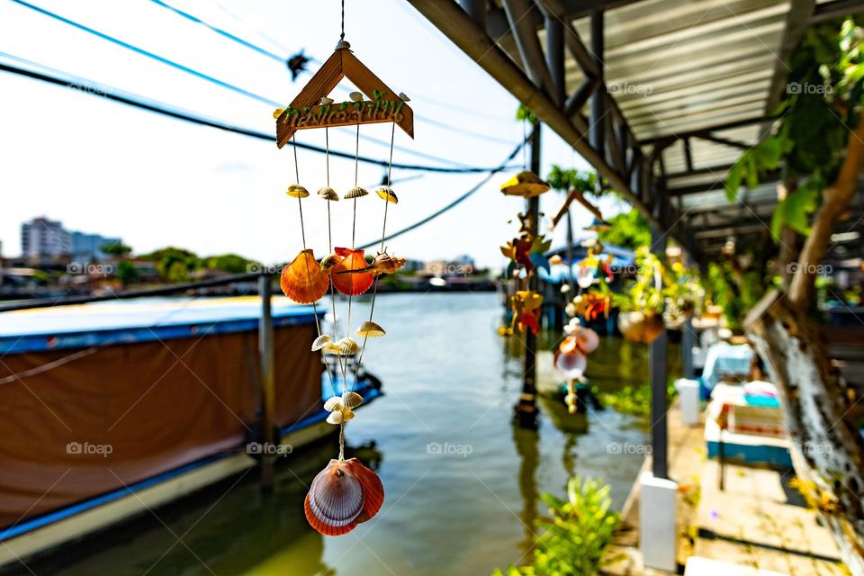 Handmade wind chime sea shell