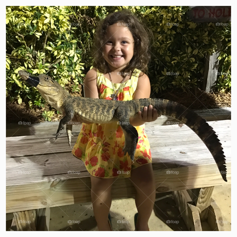 Holding a baby Alligator in Daytona Beach Shores
