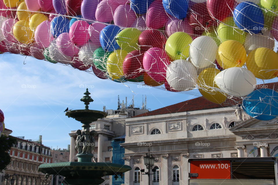balloons in Lisbon. shot in Rossio, Lisbon