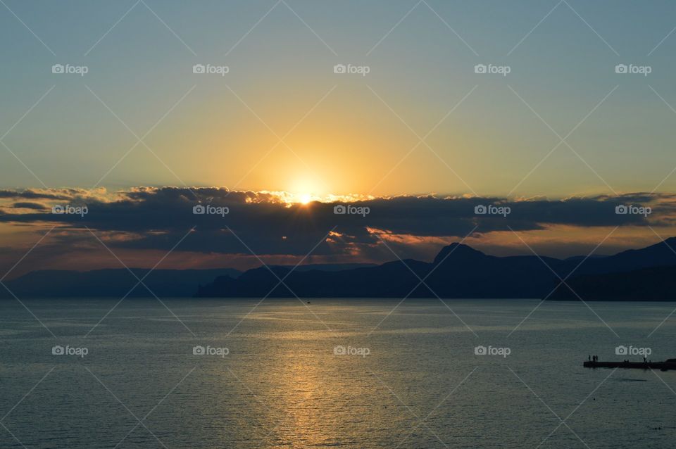 sea landscape at sunset