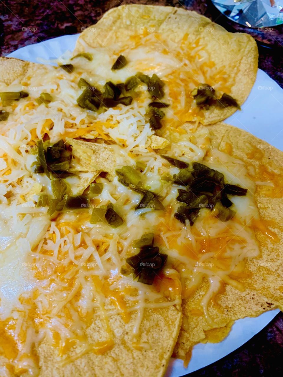 Tortillas and cheese w jalapeño 