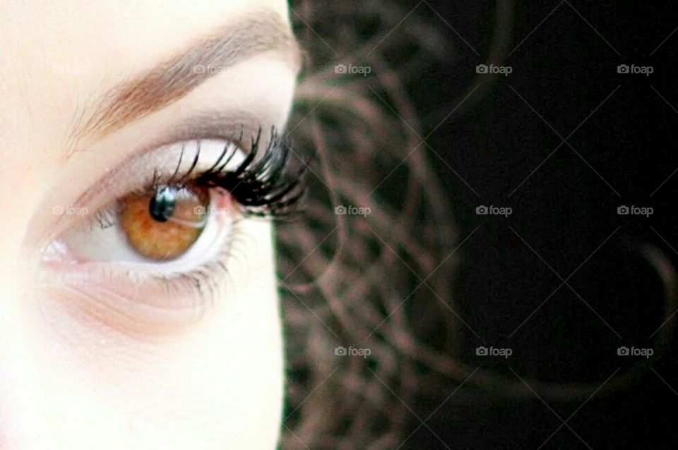 Close-up of brown eye