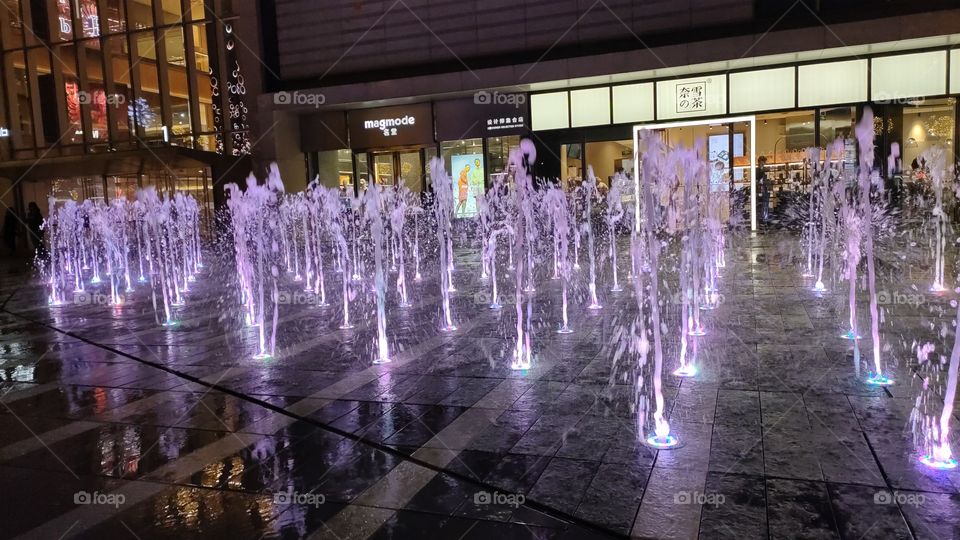 purple fountain