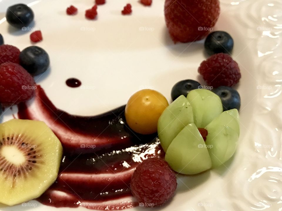 Closeup on dessert decoration 