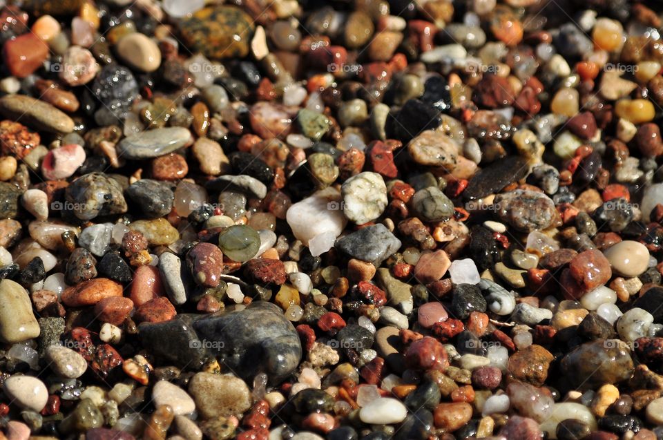 colorful pebble beach