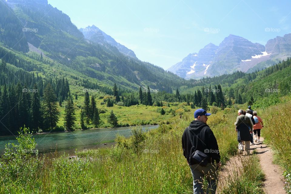 Group of people in Maroon Bells