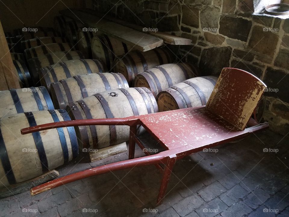 Barrels and cart