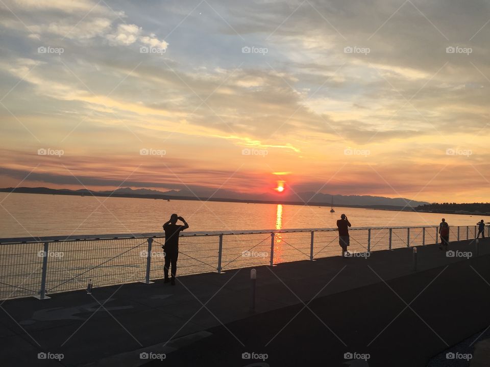 Sunset, Water, Sea, Beach, Ocean