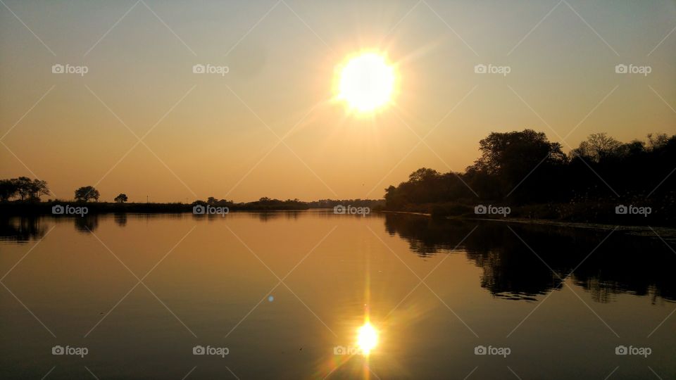 okavango river sunset