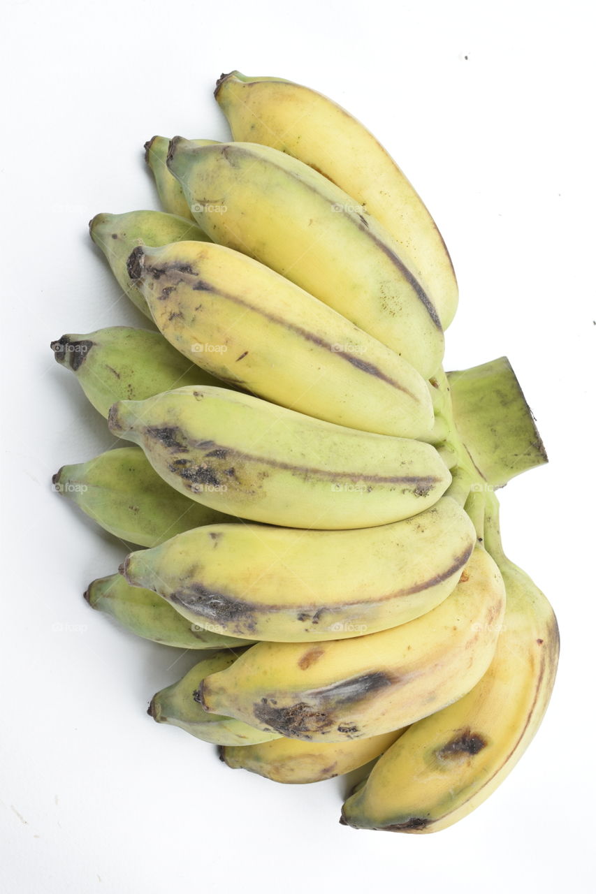 Banana on a white background.