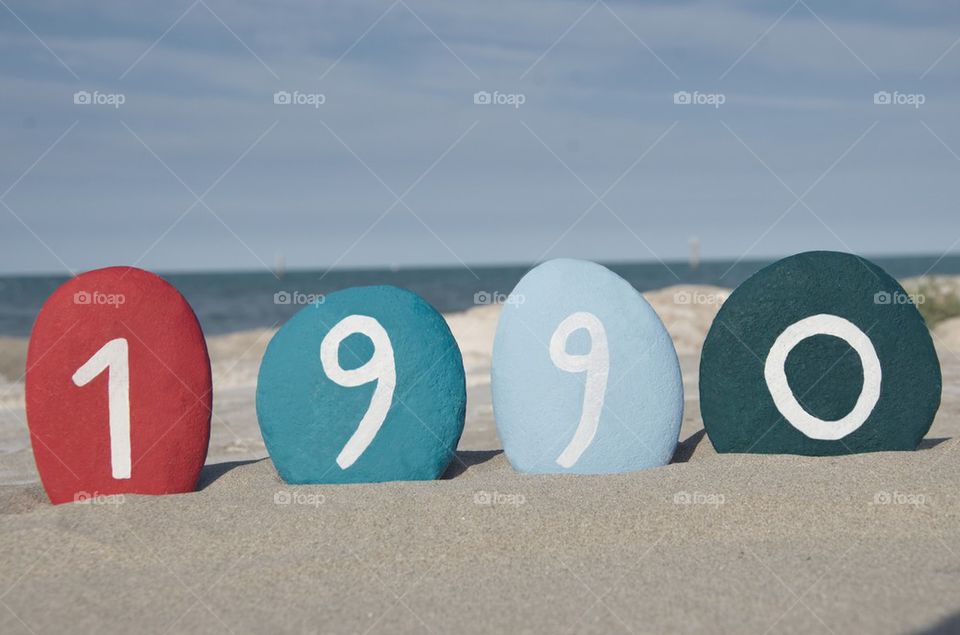 1990 on colourful stones