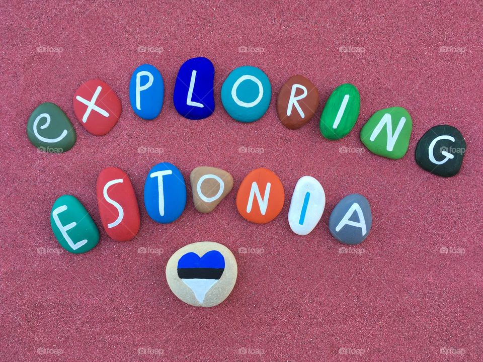Exploring Estonia, souvenir on colored stones