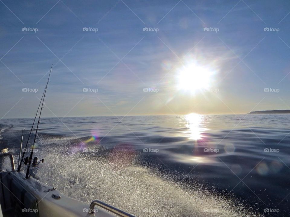 Speedboat sunset 