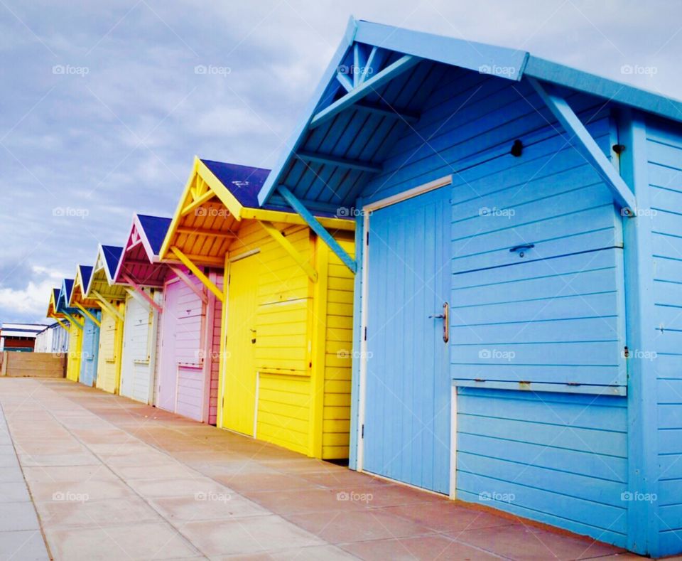 
Beach hut ... 

These colours remind me of different flavours of ice cream ..blueberry,banana,strawberry,vanilla,
Mango,bubblegum, and pineapple 😋😃